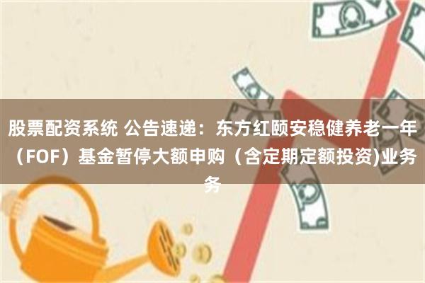 股票配资系统 公告速递：东方红颐安稳健养老一年（FOF）基金暂停大额申购（含定期定额投资)业务