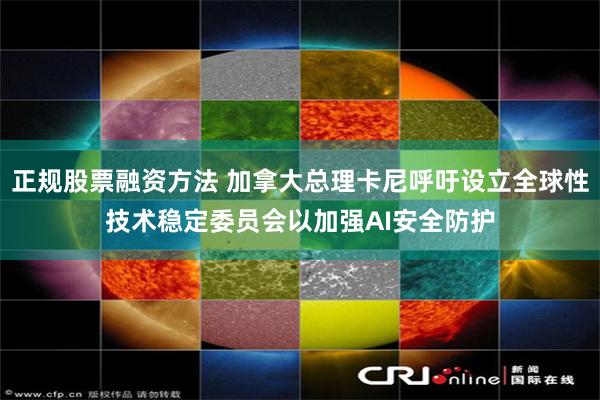 正规股票融资方法 加拿大总理卡尼呼吁设立全球性技术稳定委员会以加强AI安全防护